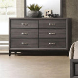 Valdemar Metal and Wood Bedroom Dresser in Weathered Gray