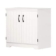 Farnel 2-Door Storage Cabinet-Pure White, Tall with 4