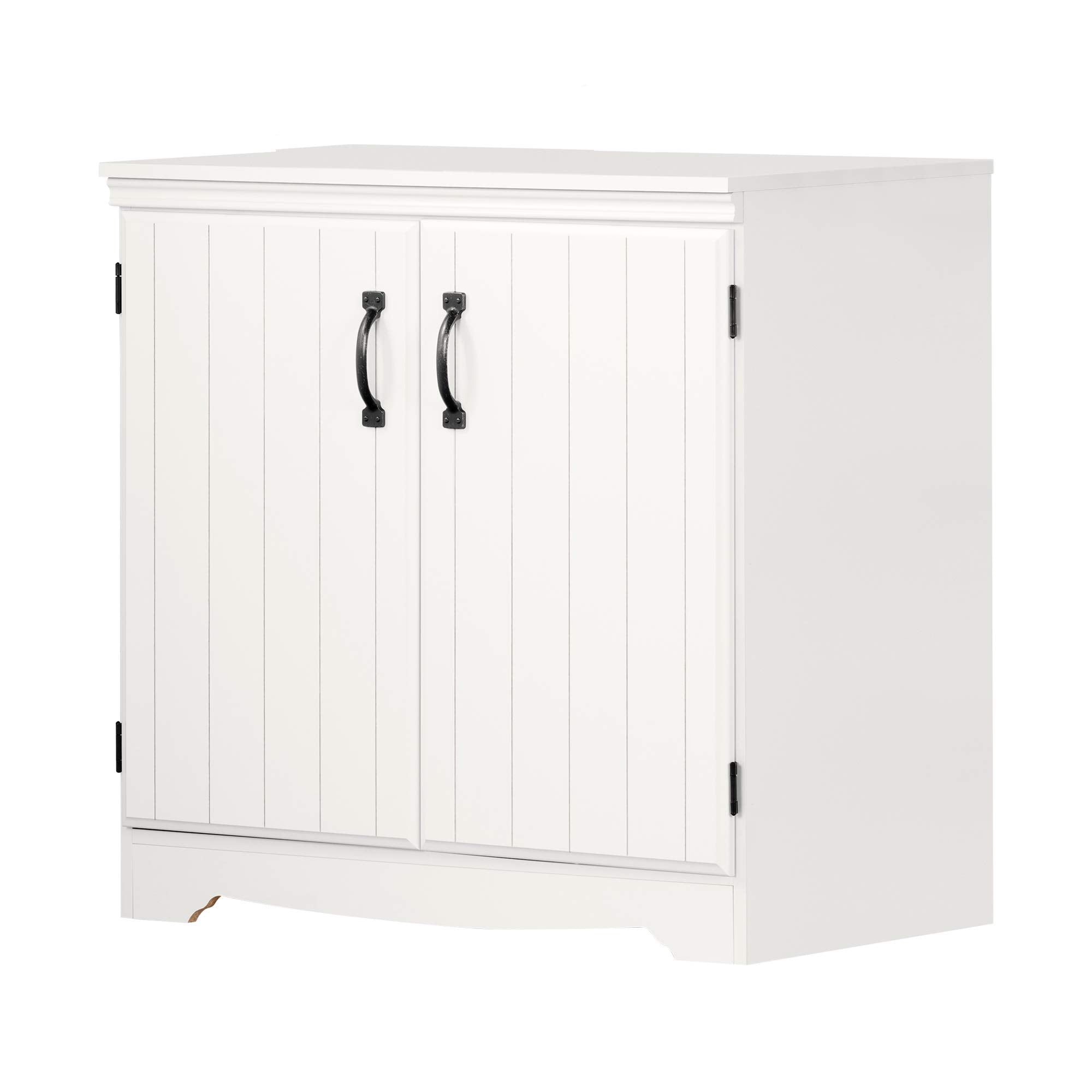 Farnel 2-Door Storage Cabinet-Pure White, Tall with 4