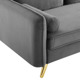 Revive Performance Velvet Sofa, Gray