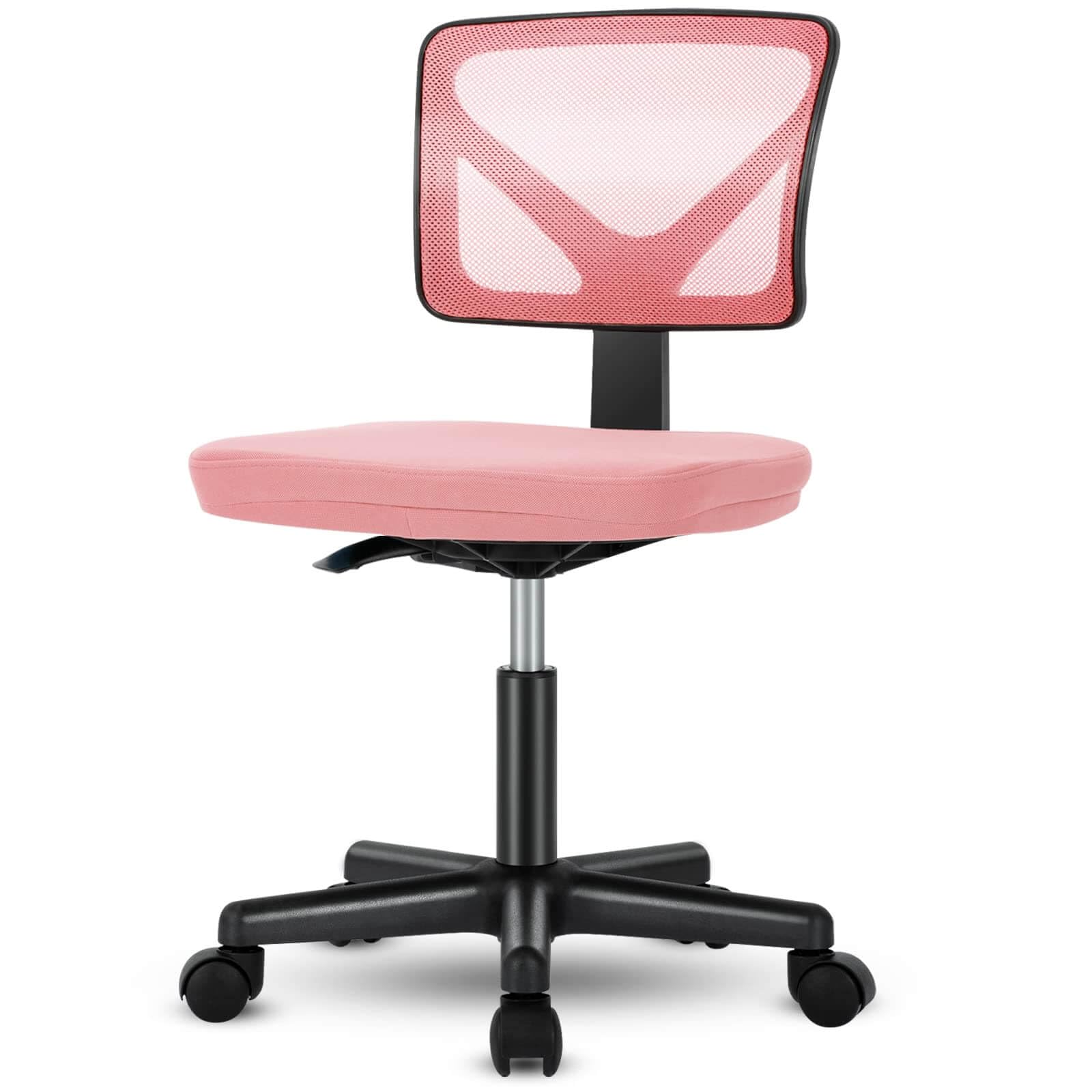 Mesh Armless Office Chair,Swivel Rolling Computer Chair No Arms with Lumbar Support