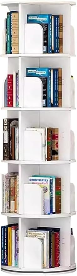 Rotating Bookshelf,Corner Bookshelf 2/3/4/5/6 Tier Bookcase 360° Rotating Bookshelf