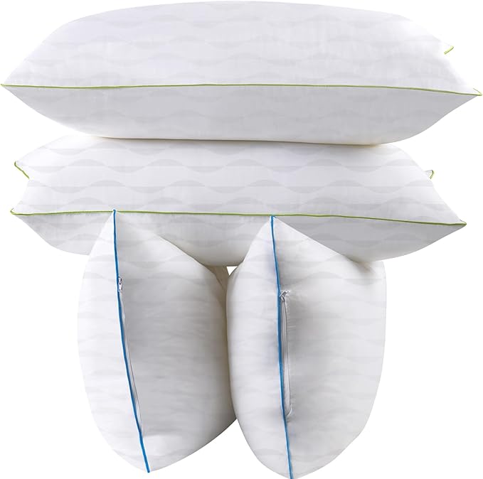 Pillows Queen Size Set of 4, Bed Pillows for Sleeping, Adjustable Queen Pillows 4 Pack