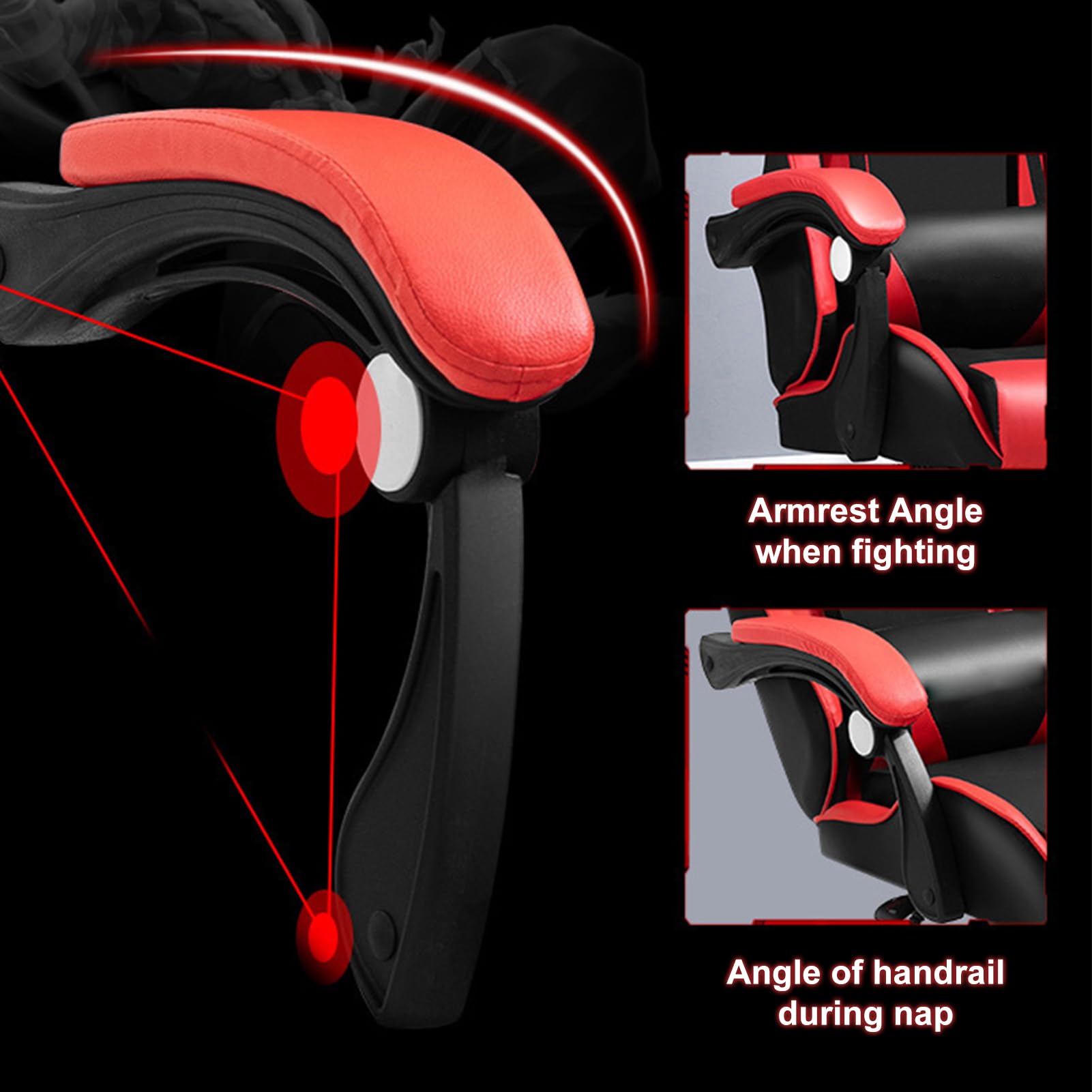 Gaming Chair with Bluetooth Speakers and LED Lights - Ergonomic High Back with Massage and Lumbar Support