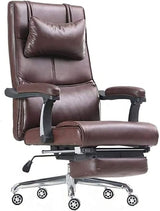 Office Chair Office Chair, Reclining Leather Computer Chair with Armrest, Comfy Reclining