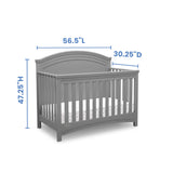 Simmons Kids SlumberTime Emma Convertible Crib N More, Grey