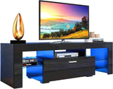 TV Stand for 65 inch TVs, 20 Minutes Quick Assembly Entertainment Center with LED