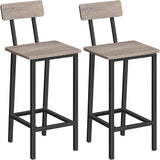 Bar Stools, Set of 2 Bar Chairs with Backrest, Kitchen Bar Stools with Footrest