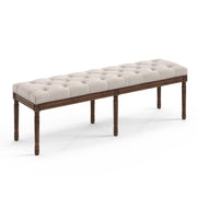 60" Bedroom Bench, Vintage French Tufted End of Bed Bench