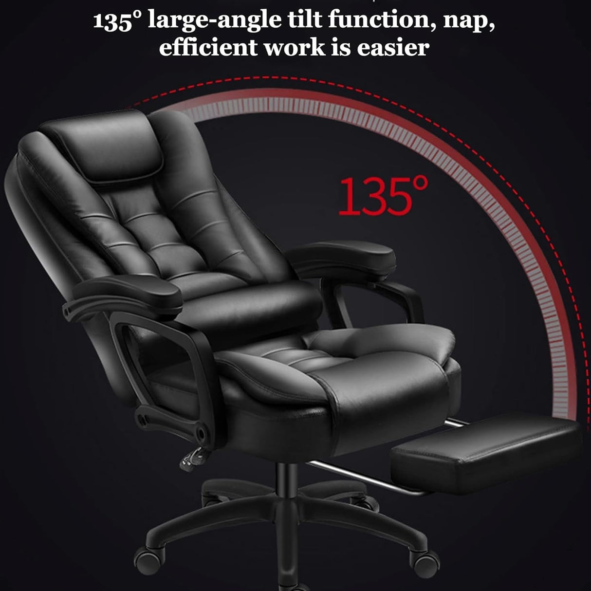 Computer Office Chair, Swivel Task Chair with Foot Rest, Headrest and Lumbar Support