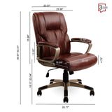 Executive Office Chair Managerial Chair with Soft Padded Armrest, Ergonomic PU Leather