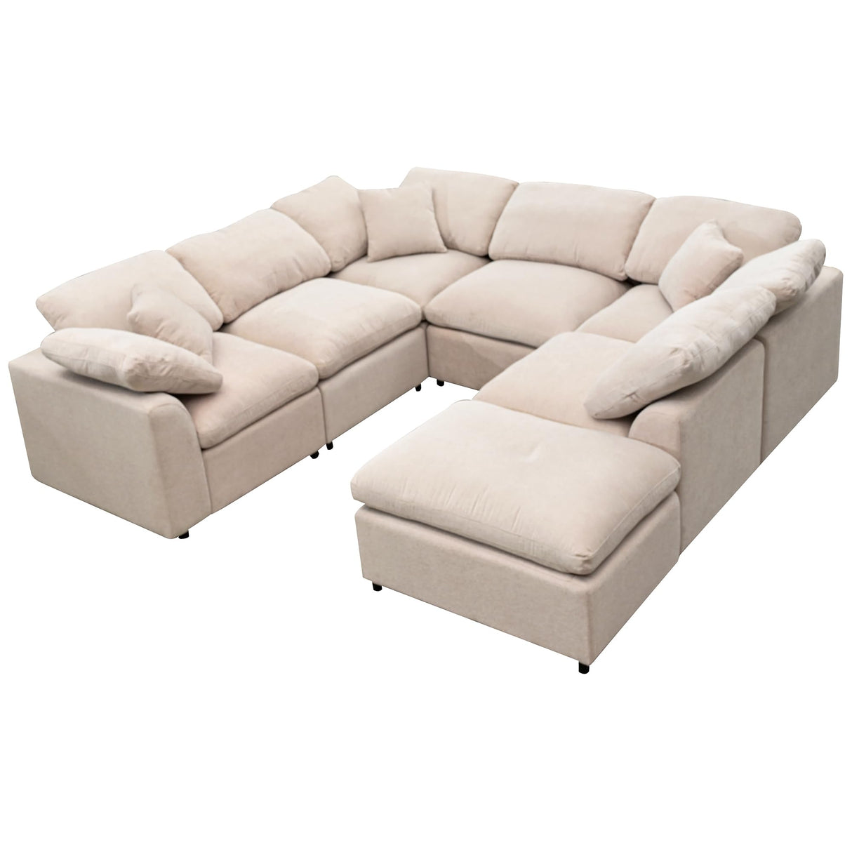 Modular Sectional Sofa with Ottoman L Shaped Corner Couch for Living Room, Office