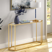 Beck 48'' Wide Hexagonal Console Table in Brass