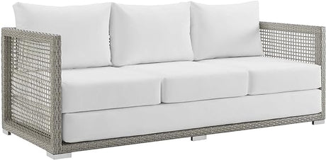 EEI-2924 Aura Wicker Rattan Outdoor Patio 52" Loveseat