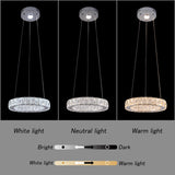 Small Crystal Chandeliers, Mini LED Chandelier with Dimmable and 3 Light Options,