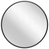 24 inch Round Mirror, Matte Metal Frame, Modern Decorative Mirror for Living Room