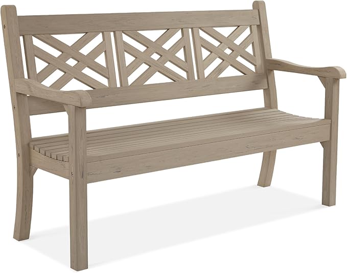 49''W All-Weather Poly Lumber Outdoor Bench – Grey