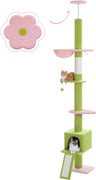 Cactus Cat Tree for Indoor Cats, 53'' Green Cat Tower with Large Cat Condo