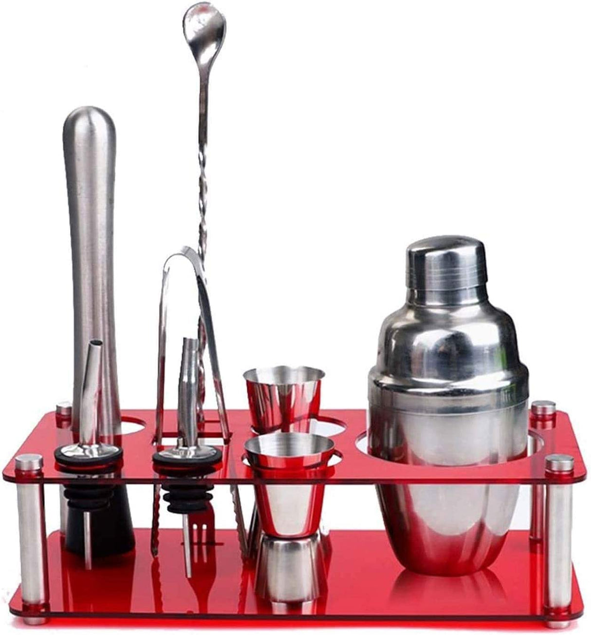 9 Piece Bartender Kit Cocktail Shaker Gift Set with Stand, Home Bar Set - Martini Shaker