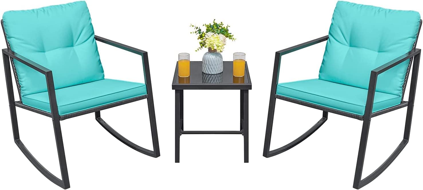 Patio Outdoor Furniture Conversation Sets with Porch Chairs