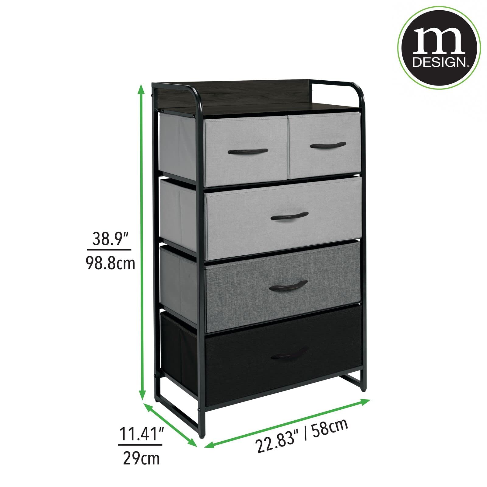 Tall Dresser Storage Chest - Vanity Furniture Cabinet Tower Unit for Bedroom, Office,