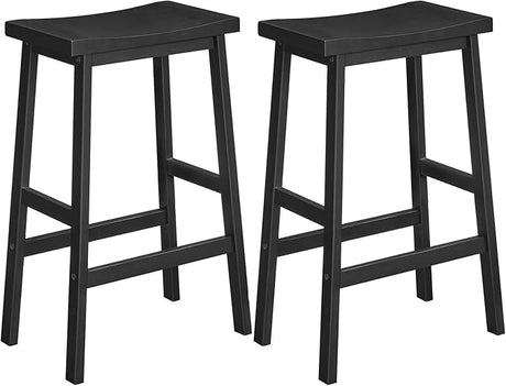 Bar Stool Set of 2, 26 Inches Kitchen Counter Stools With Footrest, Bamboo Bar Chairs