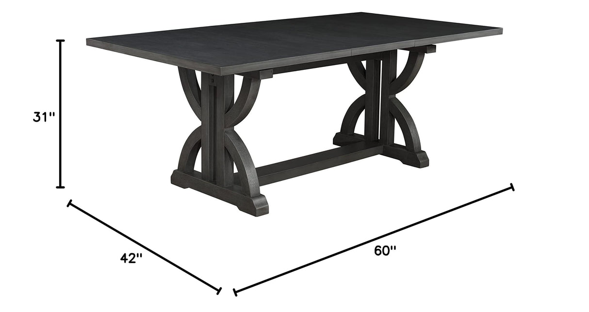 MIAT Mia Rectangular Wood Dining Table in Gray