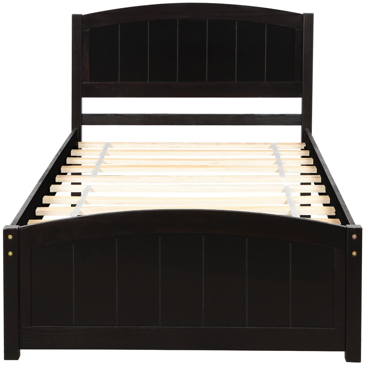 with Headboard,Footboard and Wood Slat Support Espresso