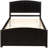 with Headboard,Footboard and Wood Slat Support Espresso