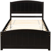 with Headboard,Footboard and Wood Slat Support Espresso
