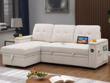 Modern Reversible Sleeper Sectional Sofa L-Shaped Pull Out Sleep Sofabed
