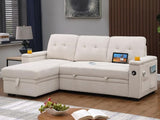 Modern Reversible Sleeper Sectional Sofa L-Shaped Pull Out Sleep Sofabed