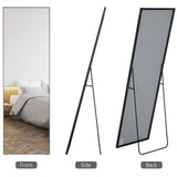 HOMCOM Full Length Glass Mirror, Freestanding or Wall Mounted Dress Mirror for Bedroom, Living Room, Bathroom, 19.75" x 63.5", Black