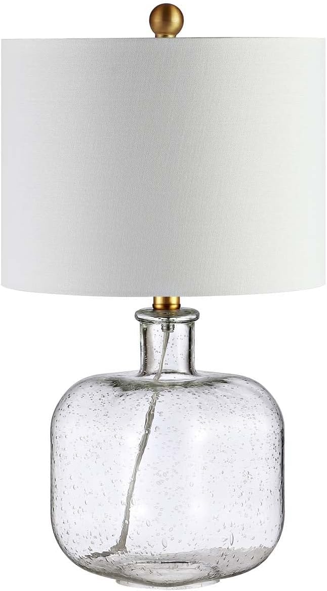 Lighting Collection Armena Clear Glass/ Brass Gold 22-inch Bedroom Living Room Home