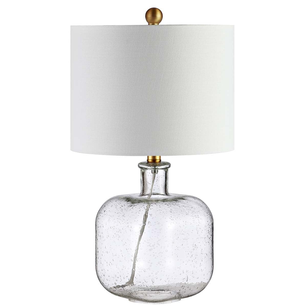 Lighting Collection Armena Clear Glass/ Brass Gold 22-inch Bedroom Living Room Home