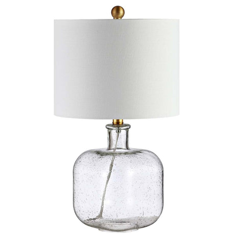 Lighting Collection Armena Clear Glass/ Brass Gold 22-inch Bedroom Living Room Home