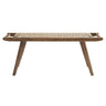 Saoirse 47" Wood Bench-Woven Rope Seating in Walnut Natural