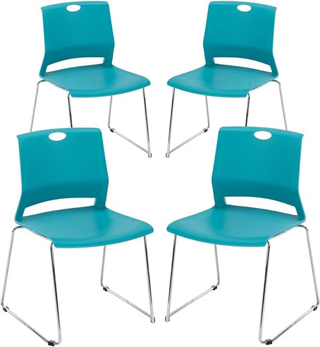 Stacking Chairs for Business, Modern Dining Chairs for Home-Green