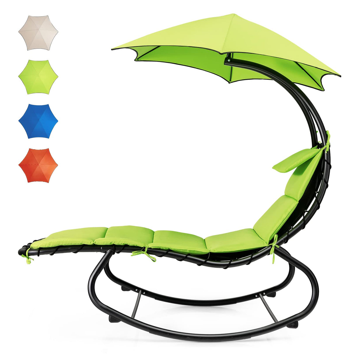 Hammock Chair Swing Lounger, Outdoor Hanging Chair with Shade Canopy,