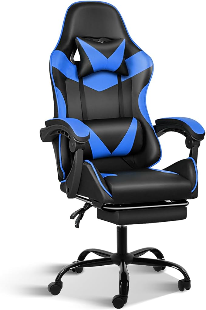 Ergonomic Backrest and Seat Height Adjustable Swivel Recliner Racing