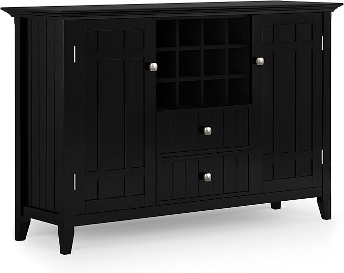 Bedford Solid Pine Wood 54 inch Rustic Sideboard Buffet Credenza in Dark Tobacco