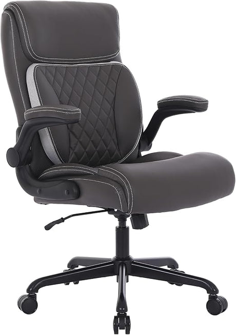 Executive Office Chair Set of 2, PU Leather Computer Chair with Lumbar Support