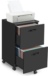 2-Drawer File Cabinet, Filing Cabinet for Home Office, Small Rolling File Cabinet