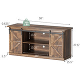 TV Stand for Televisions up to 65 Inchs, with Sliding Barn Doors and Storage Cabinets,