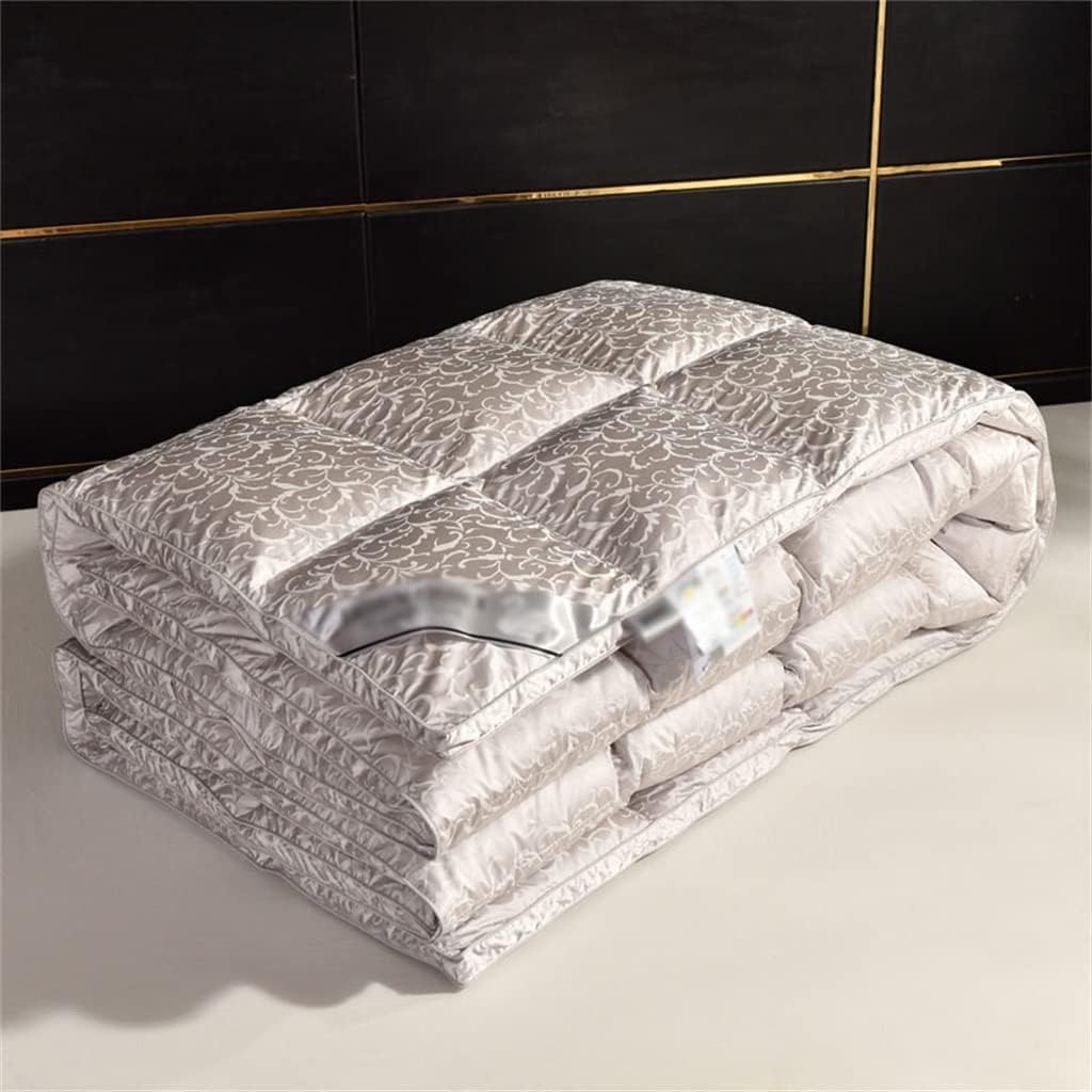 ZUIAI White Duck Down Quilt Down Fluffy Cozy Four Seasons Duvet Brocade Warm Queen King Quilted Comforters(220X240cm 2.75kg)