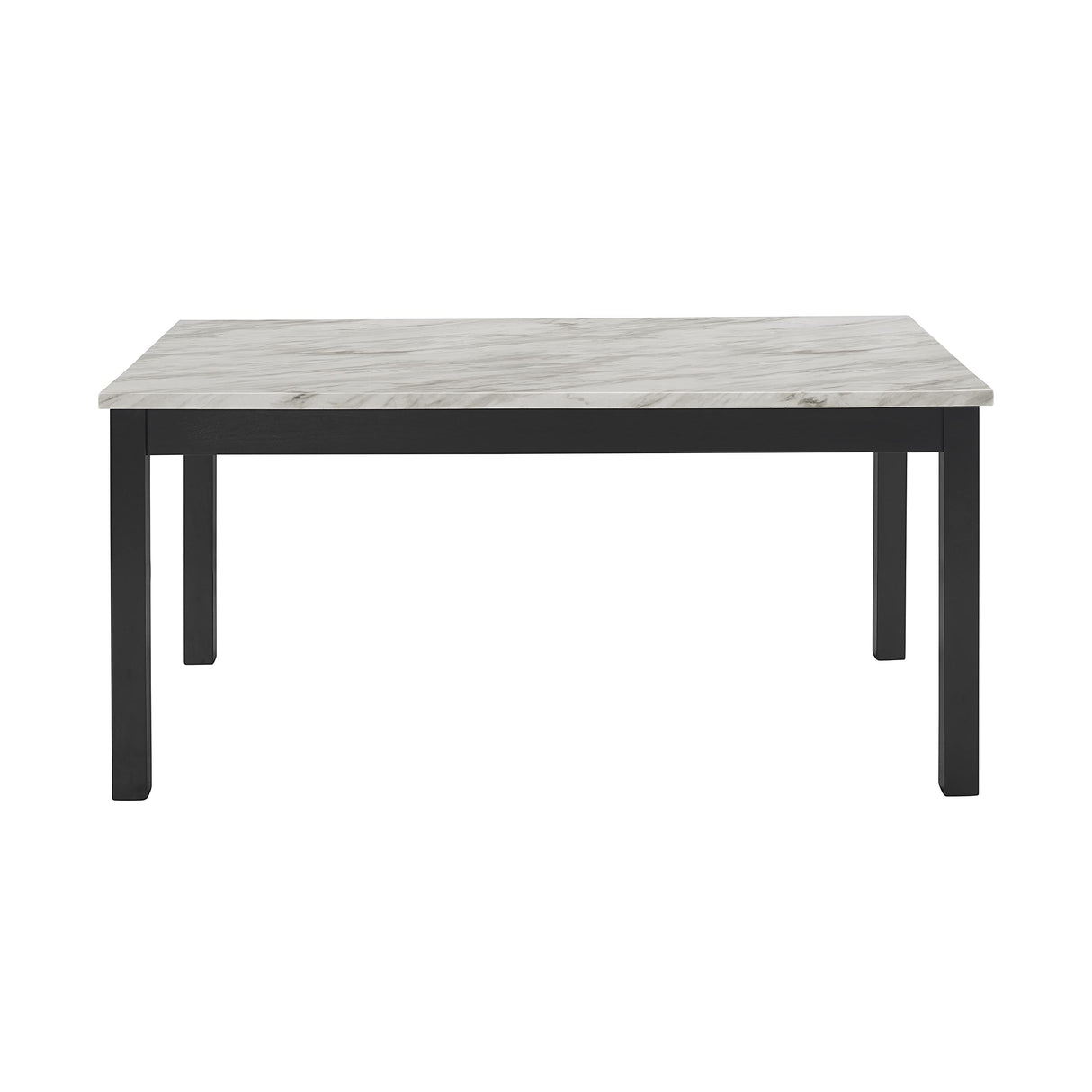 Celeste Dining Table for 6 with Heat Resistant Faux Marble, 64-Inch, Black Base