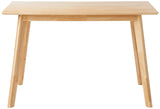 FSC Certified Solid Wood Kitchen Rectangular Dining Table, Natural Wood,