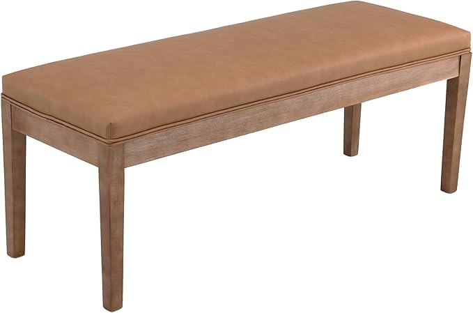 Linen Dining Bench Upholstered Entryway Bench Farmhouse Shoe Bench Seat Ottoman