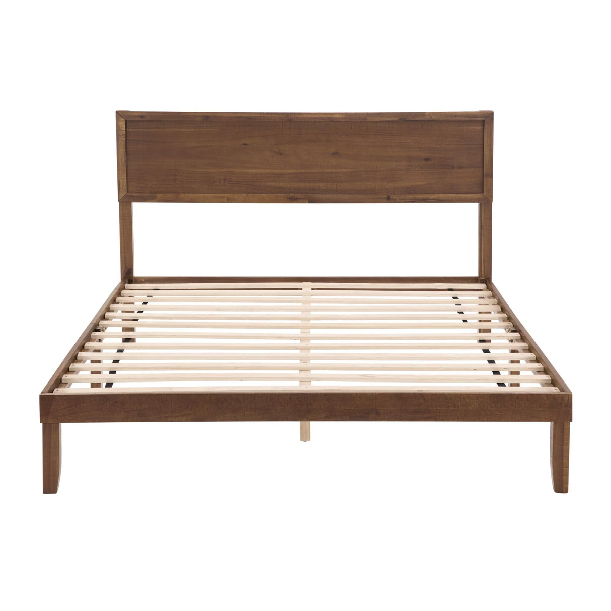 Wood Queen Platform Bed Frame with Headboard