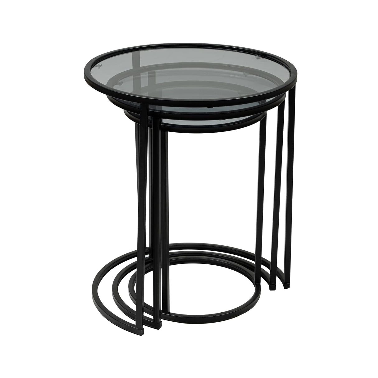 Alya Nesting Table Set of 3 Pcs - Glass End Tables Living Room Set